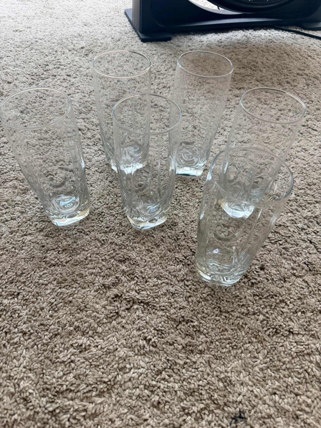 Set of 6 Clear Embossed Drinking Glasses