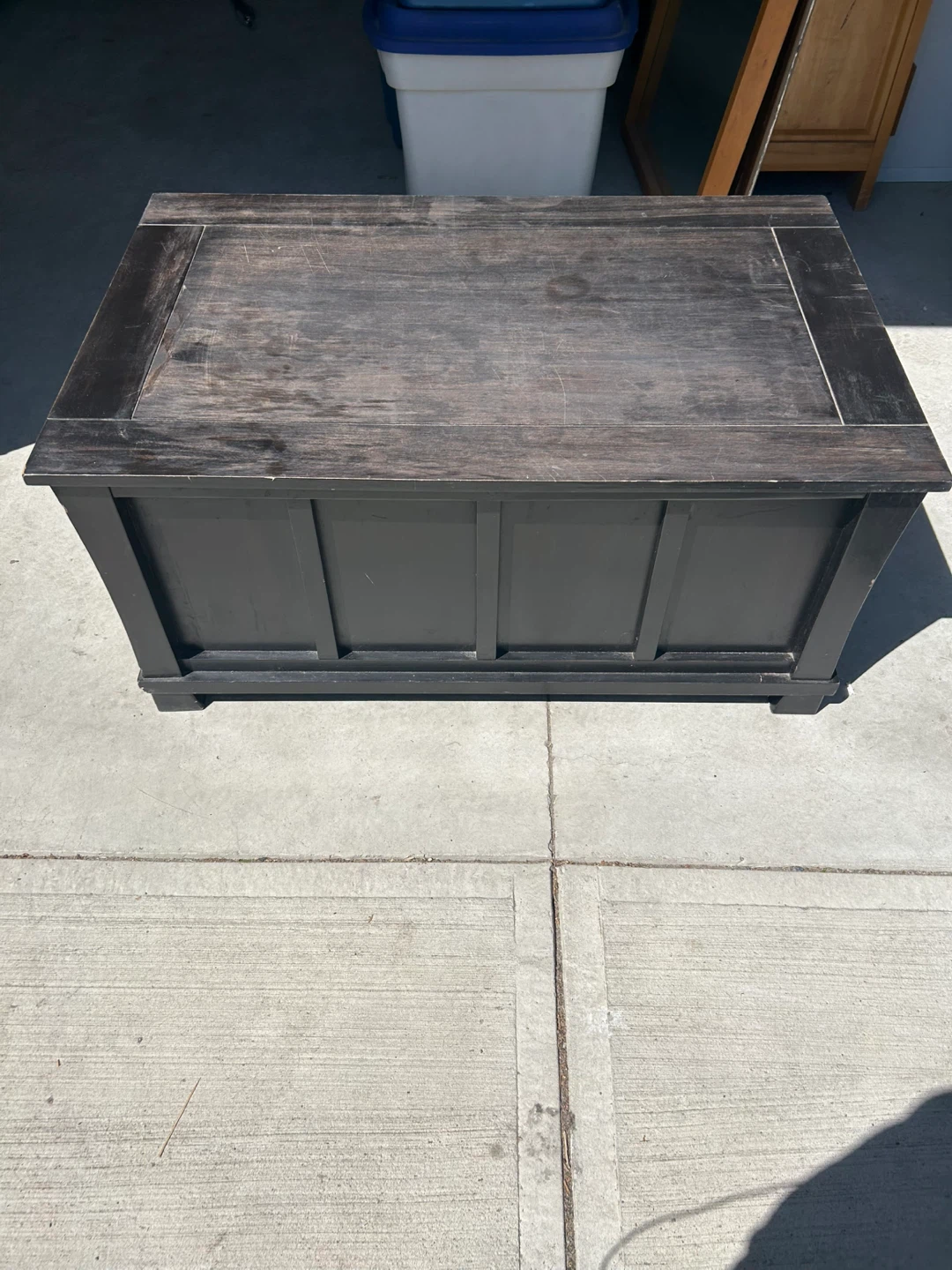 Black Wooden Storage Trunk Coffee Table - photo 3