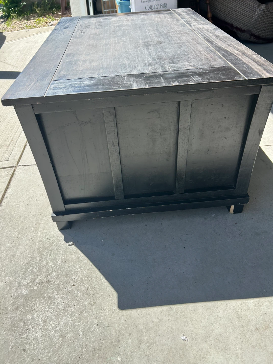 Black Wooden Storage Trunk Coffee Table - photo 4
