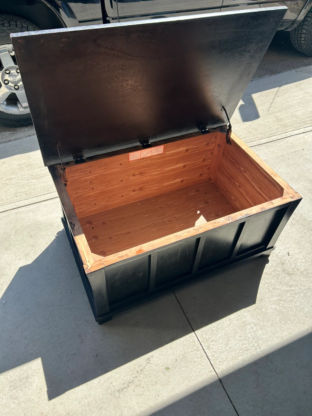 Black Wooden Storage Trunk Coffee Table - photo 5