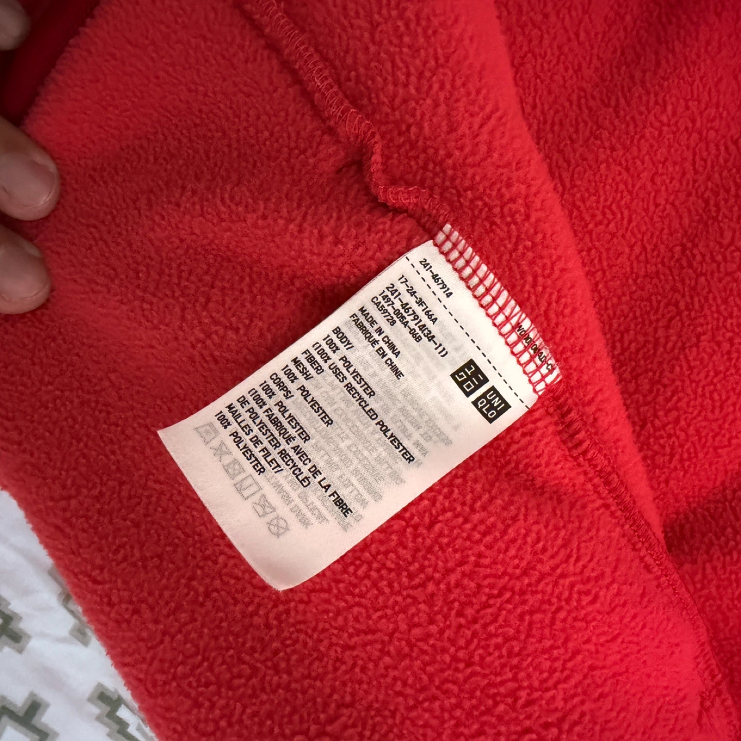 UNIQLO Red Fleece Zip-Up Hoodie Jacket - For Female