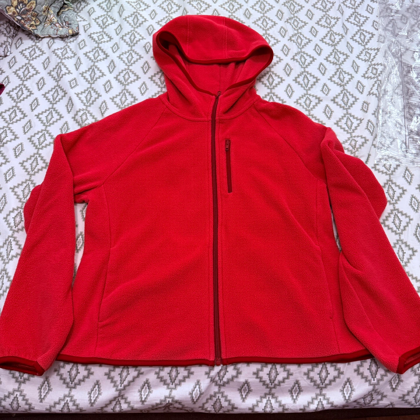 UNIQLO Red Fleece Zip-Up Hoodie Jacket - For Female - photo 4
