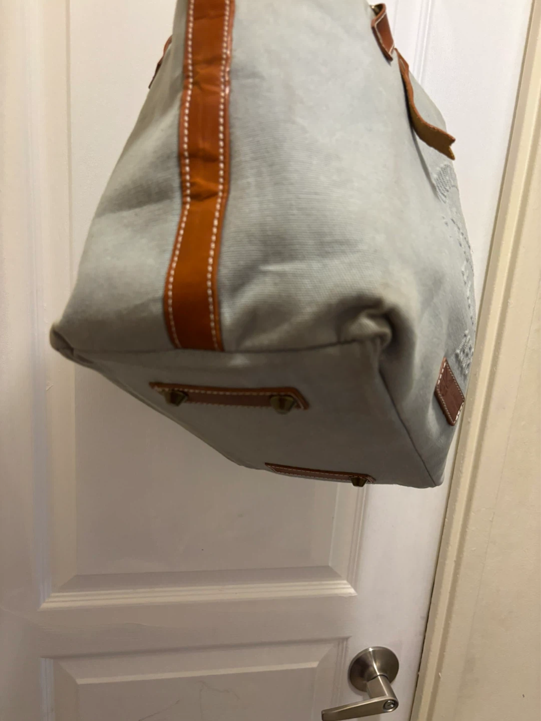Canvas tote bag with leather accents - photo 2