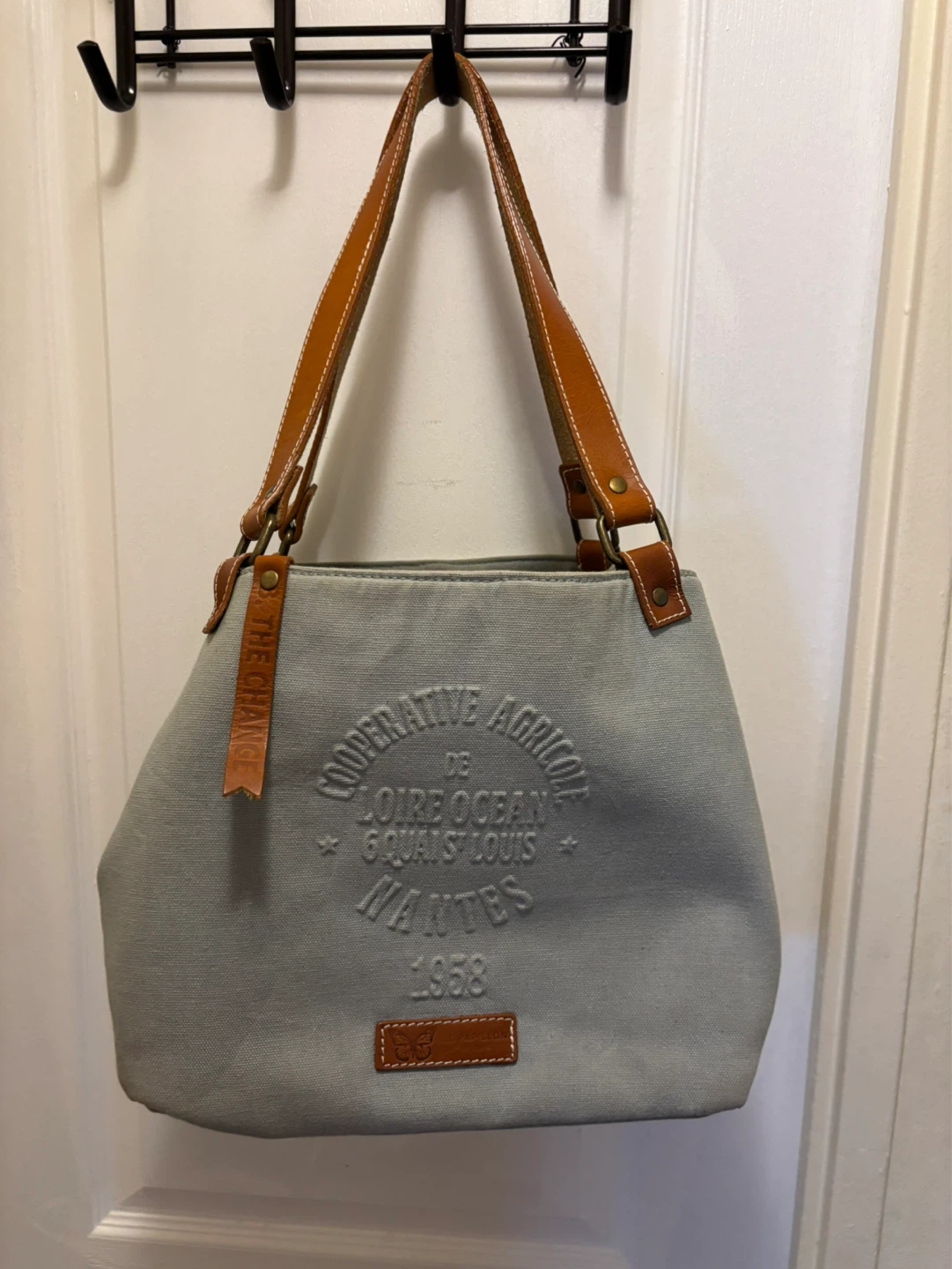 Canvas tote bag with leather accents - photo 5