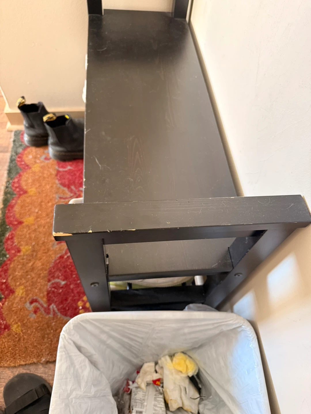 IKEA Dark Wood Shoe Rack Bench - photo 2