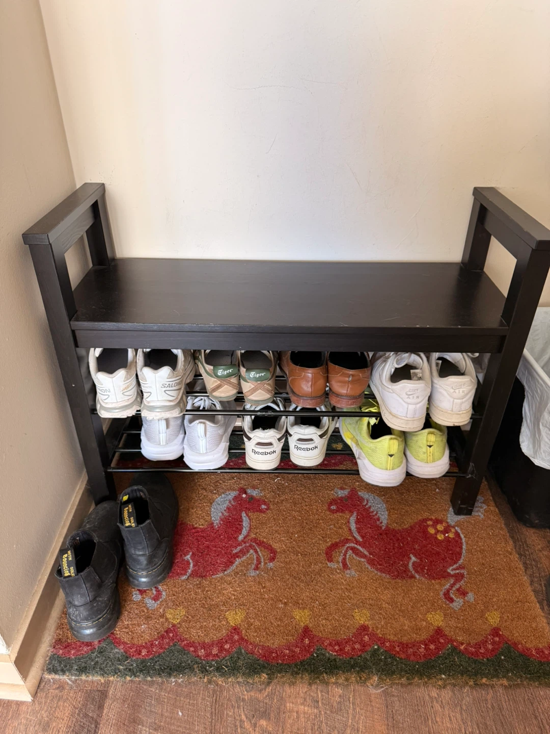 IKEA Dark Wood Shoe Rack Bench