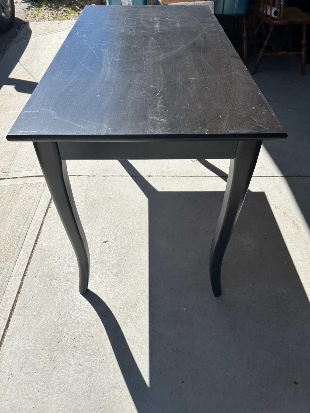 Black Wooden Writing Desk with Drawer - photo 4