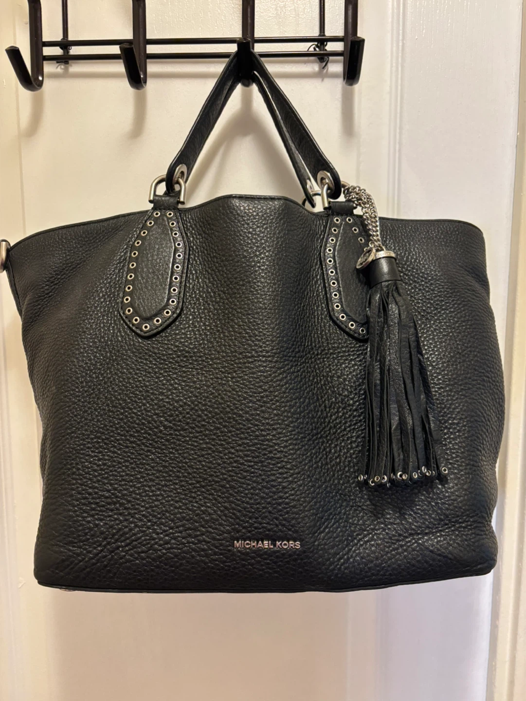 Michael Kors Black Leather Tote Bag