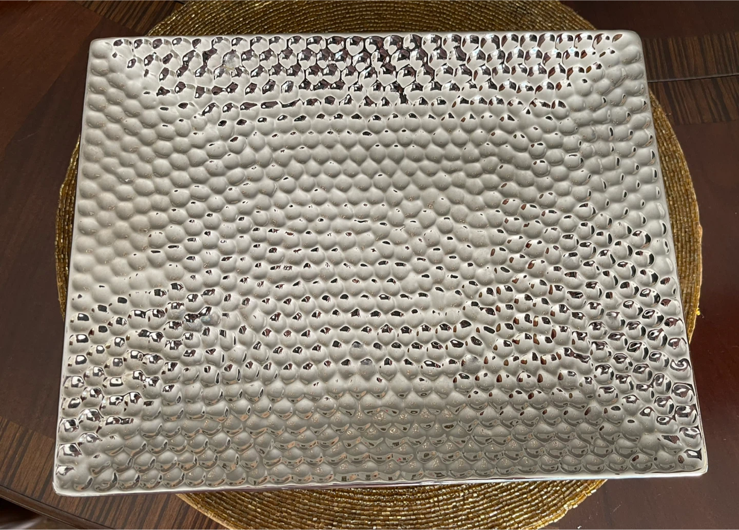 Hammered Metal Serving Platter
