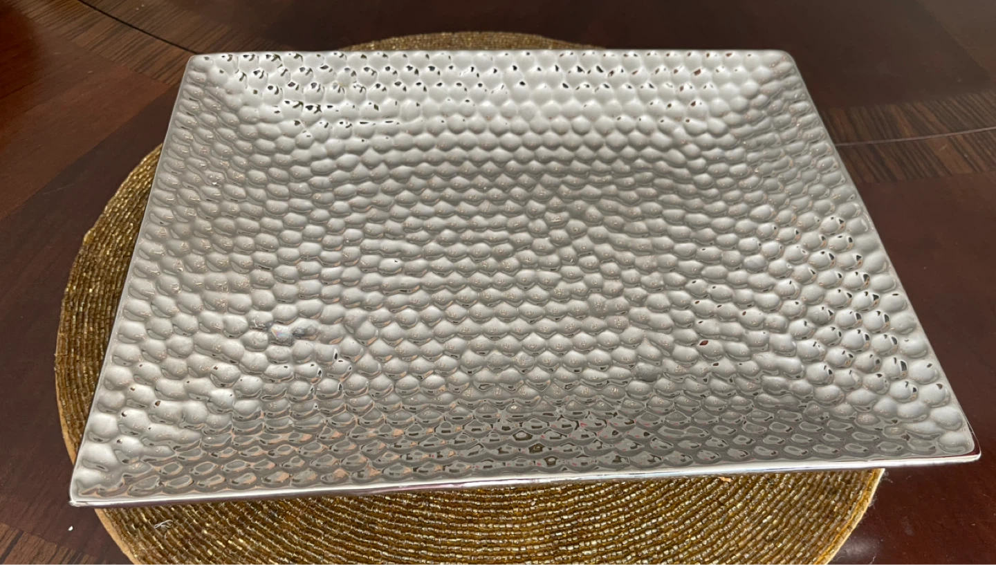 Hammered Metal Serving Platter - photo 2