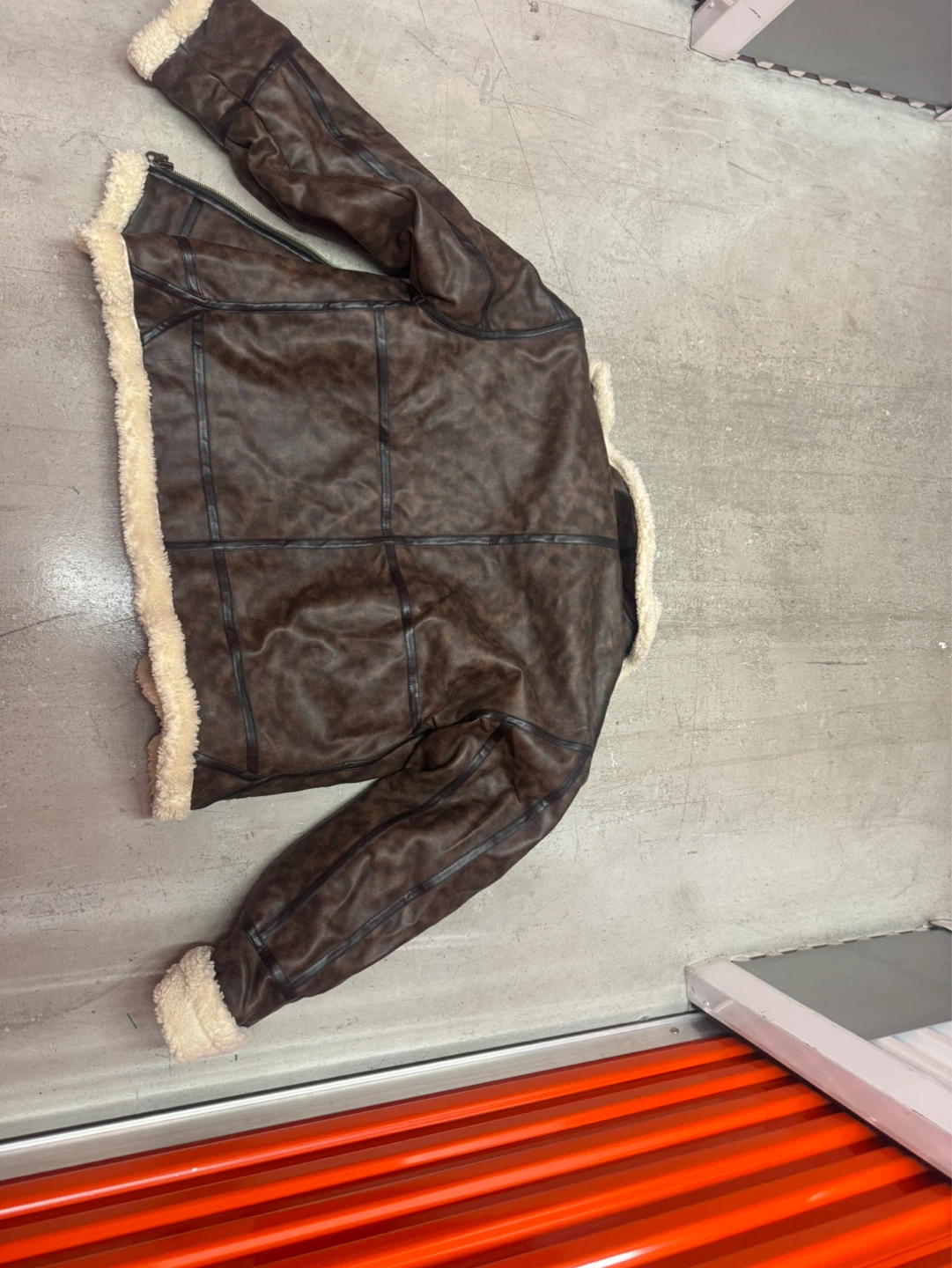 Men's Faux Leather Sherpa Lined Jacket - XXL - photo 3