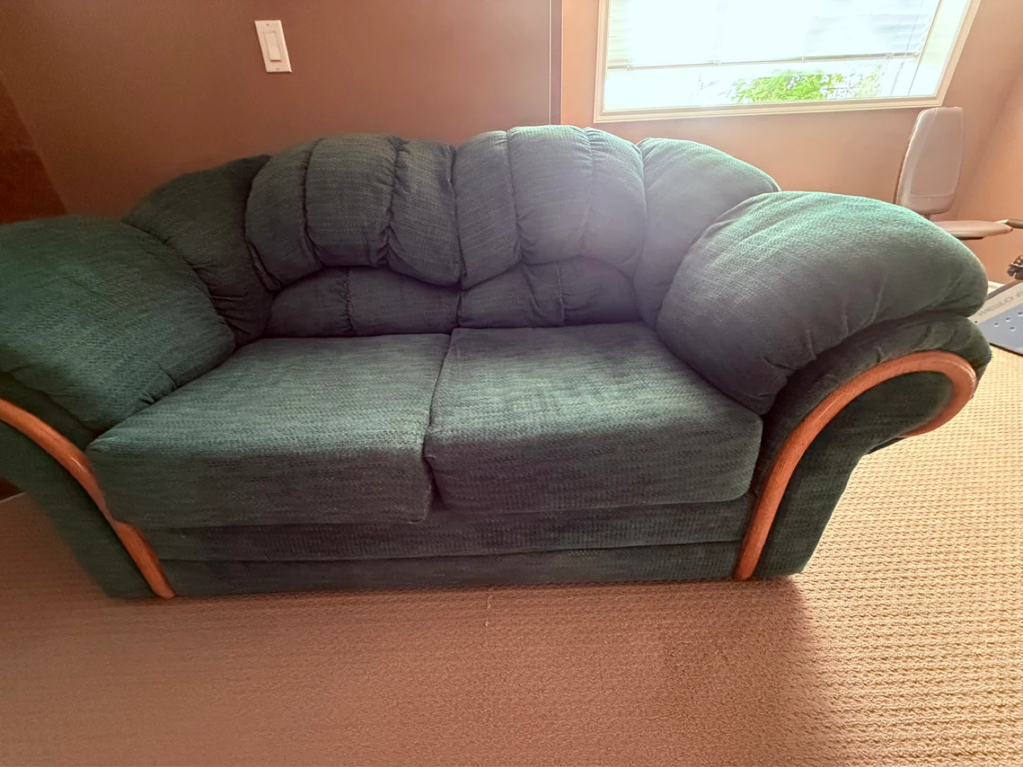 Teal Green Sofa and Love Seat