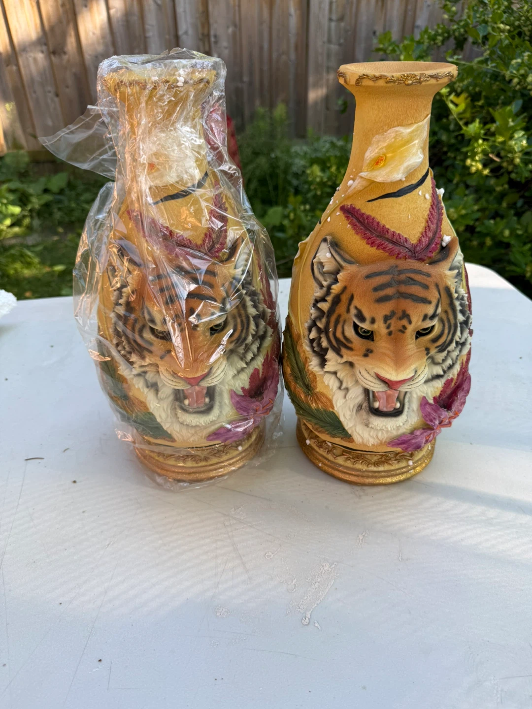 Pair of Tiger Decorative Vases