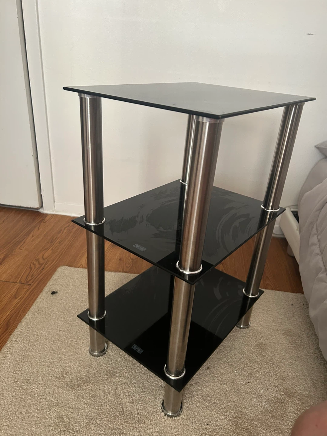 Black Glass 3-Tier Audio/Video Stand