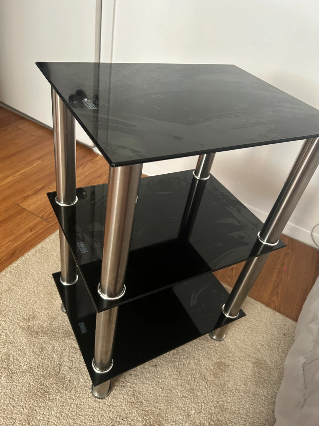 Black Glass 3-Tier Audio/Video Stand - photo 4