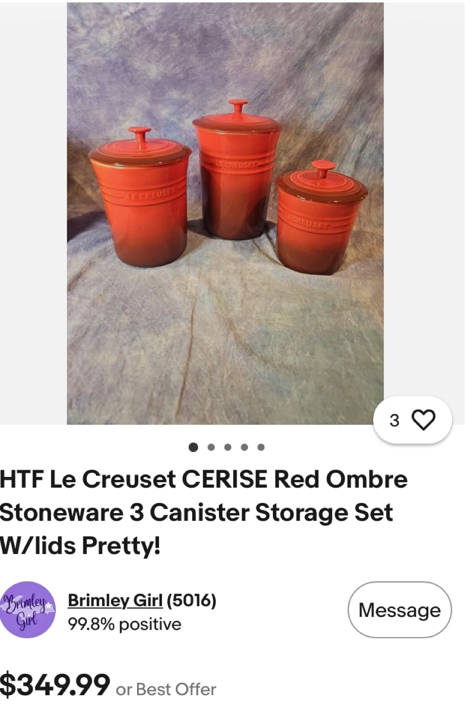 Three piece Le Creuset canister set - photo 3