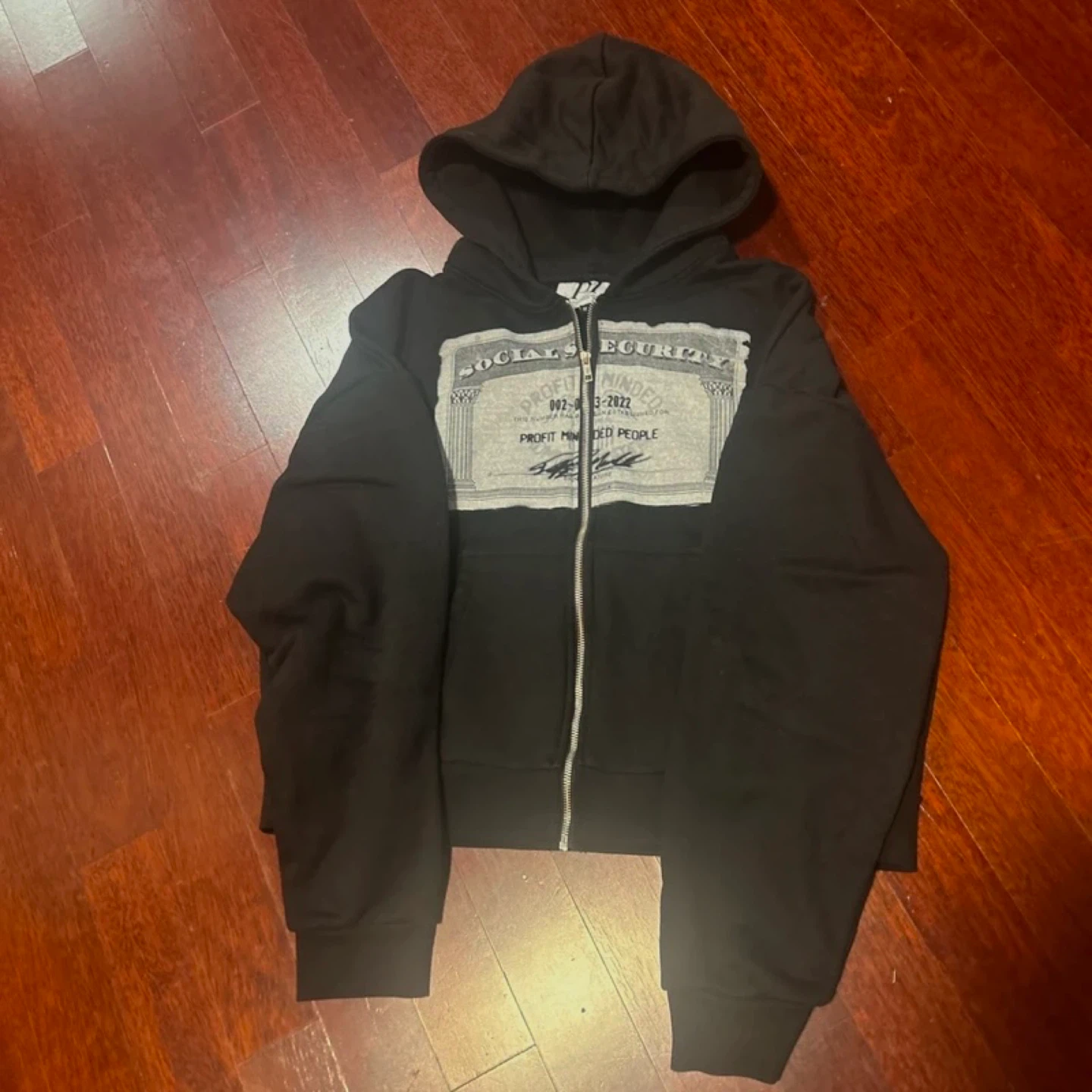 Black Money zip up hoodie