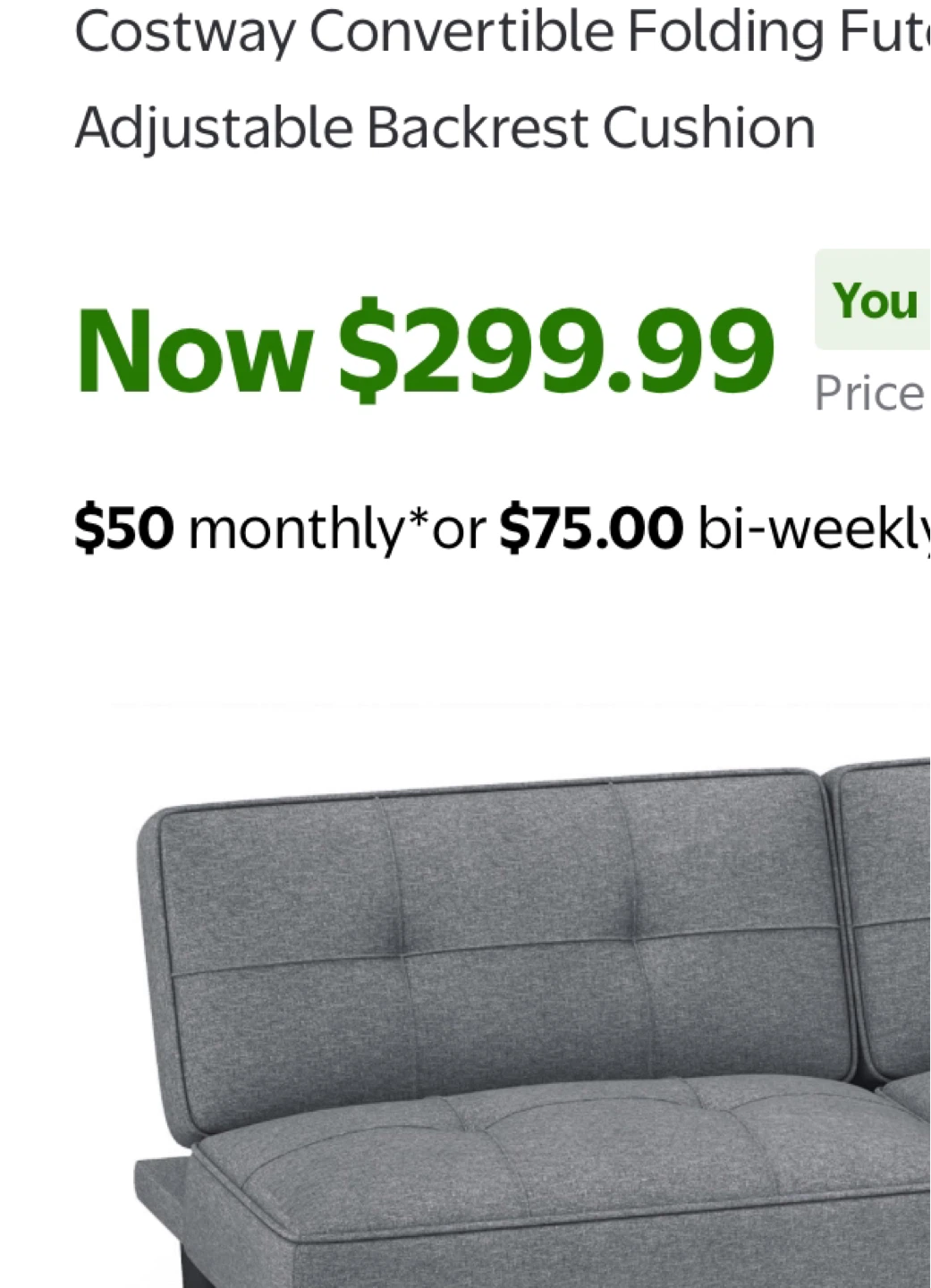 90cm Convertible Folding Futon Sofa