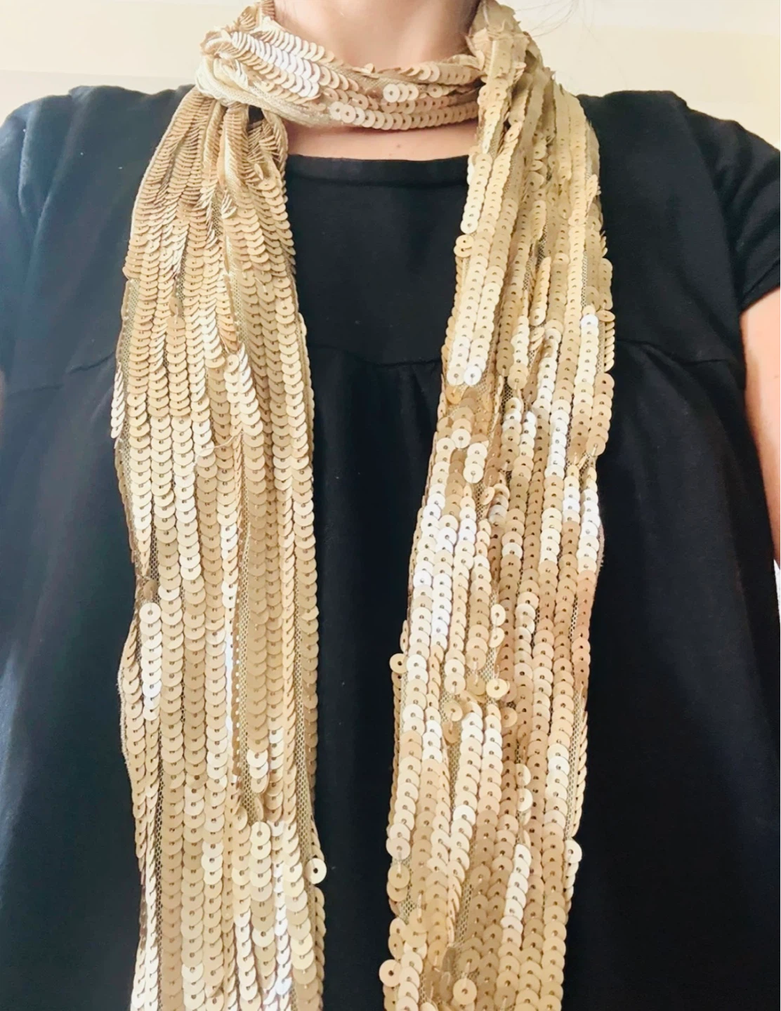 Gold Sequin Scarf - photo 3