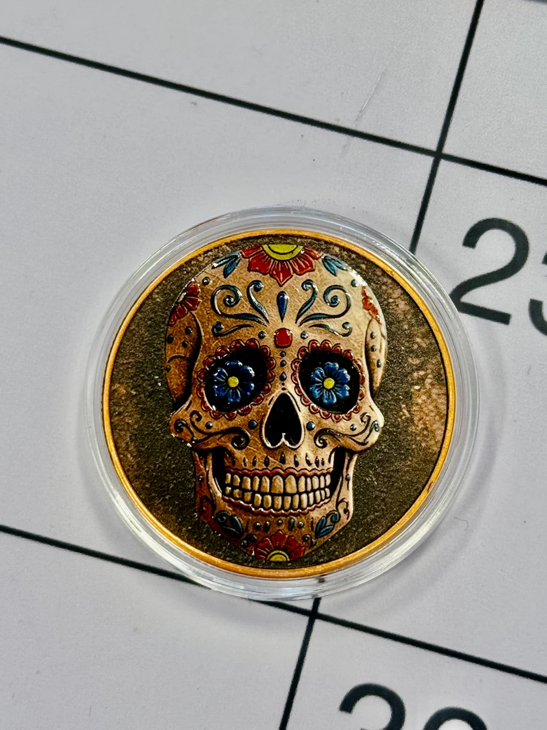 1 oz .999 Fine Copper Coin sugar skull Mexico