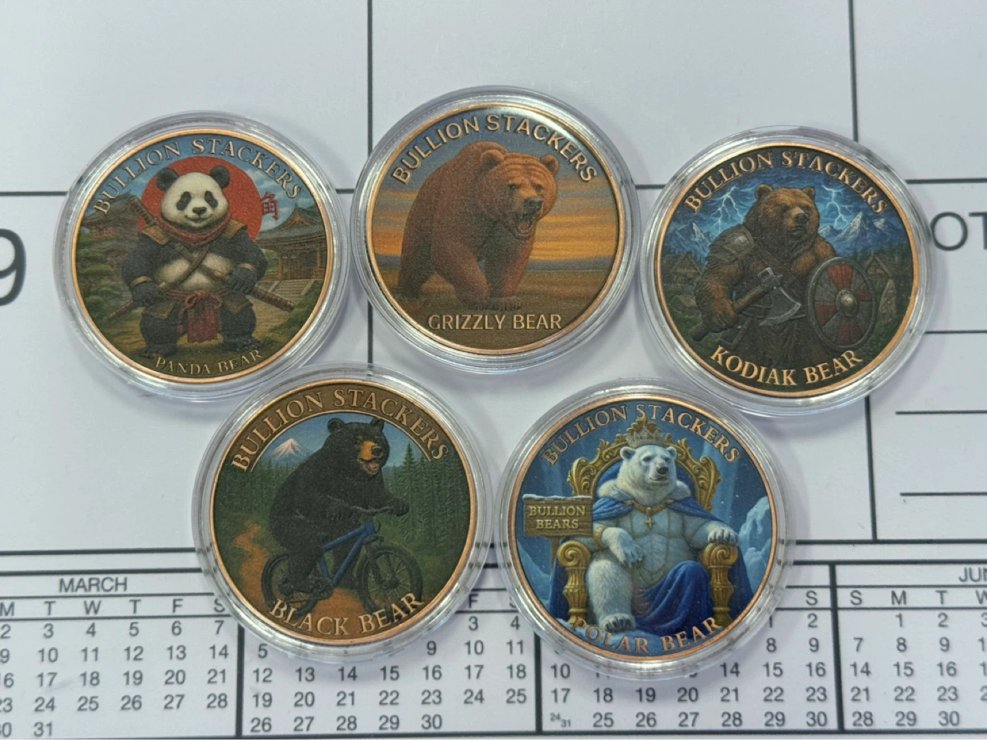 1 oz copper Bullion Stackers Bear Series Coins