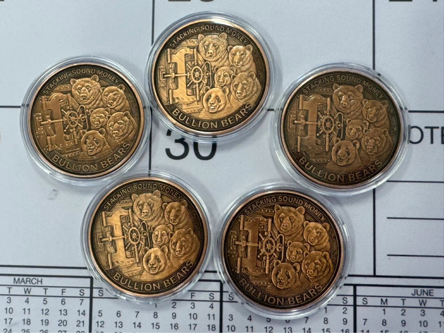 1 oz copper Bullion Stackers Bear Series Coins - photo 2