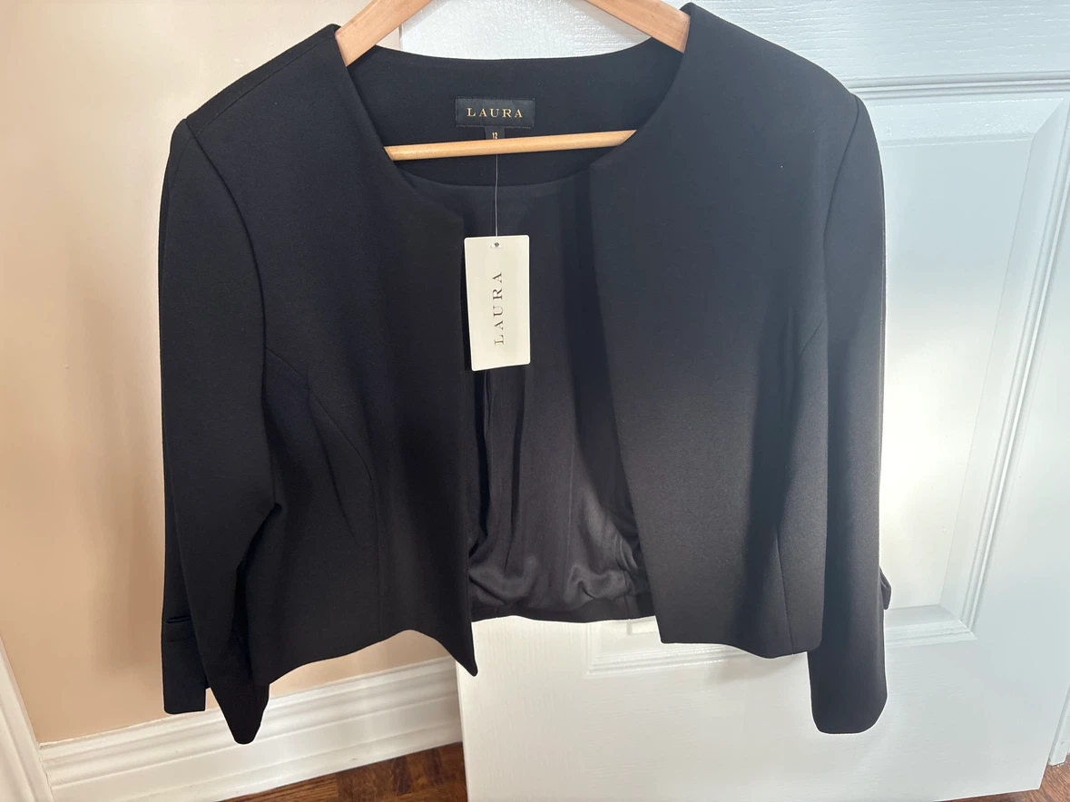 Laura Black Bolero Jacket with Bow Detail - photo 3