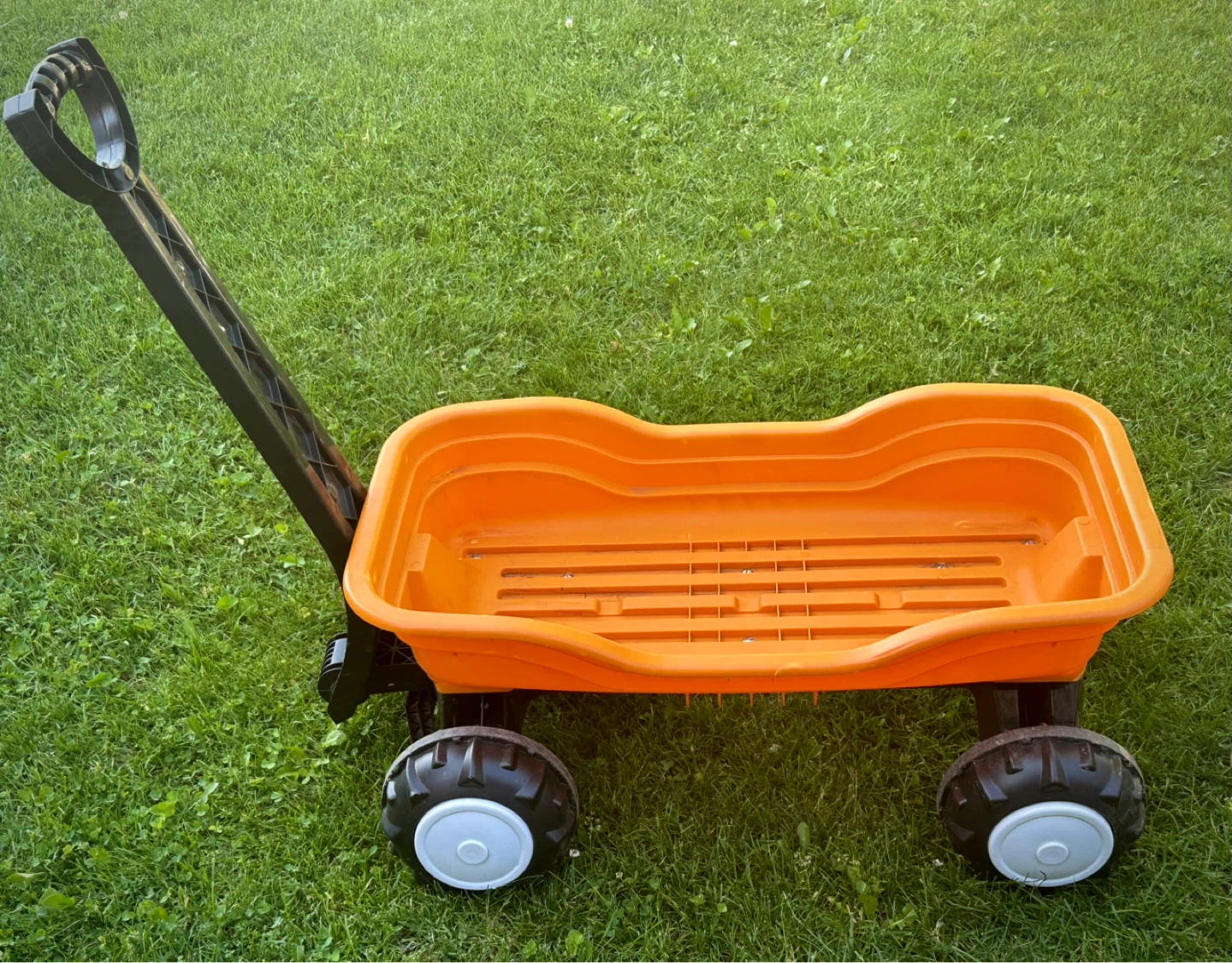 Orange Plastic Wagon with Handle