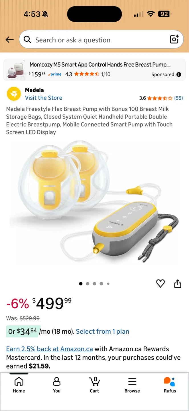Medela Freestyle Hands-Free Double Electric Breast Pump - photo 2