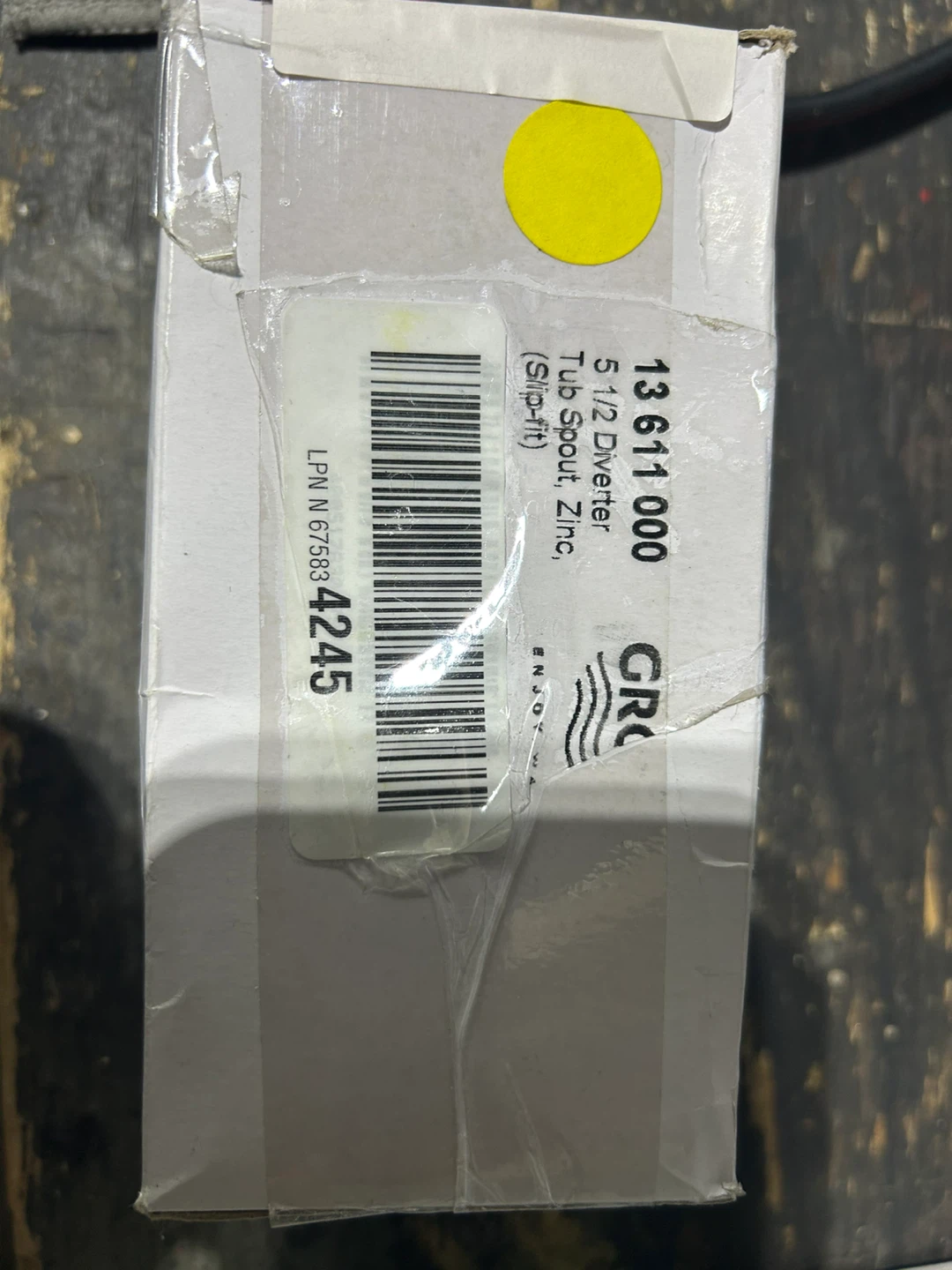 Grohe Tub Spout Diverter 5 1/2 Inch Slip-Fit Zinc