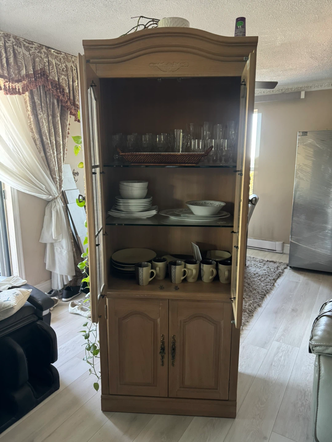 Wooden Display Cabinet with Glass Doors - photo 4