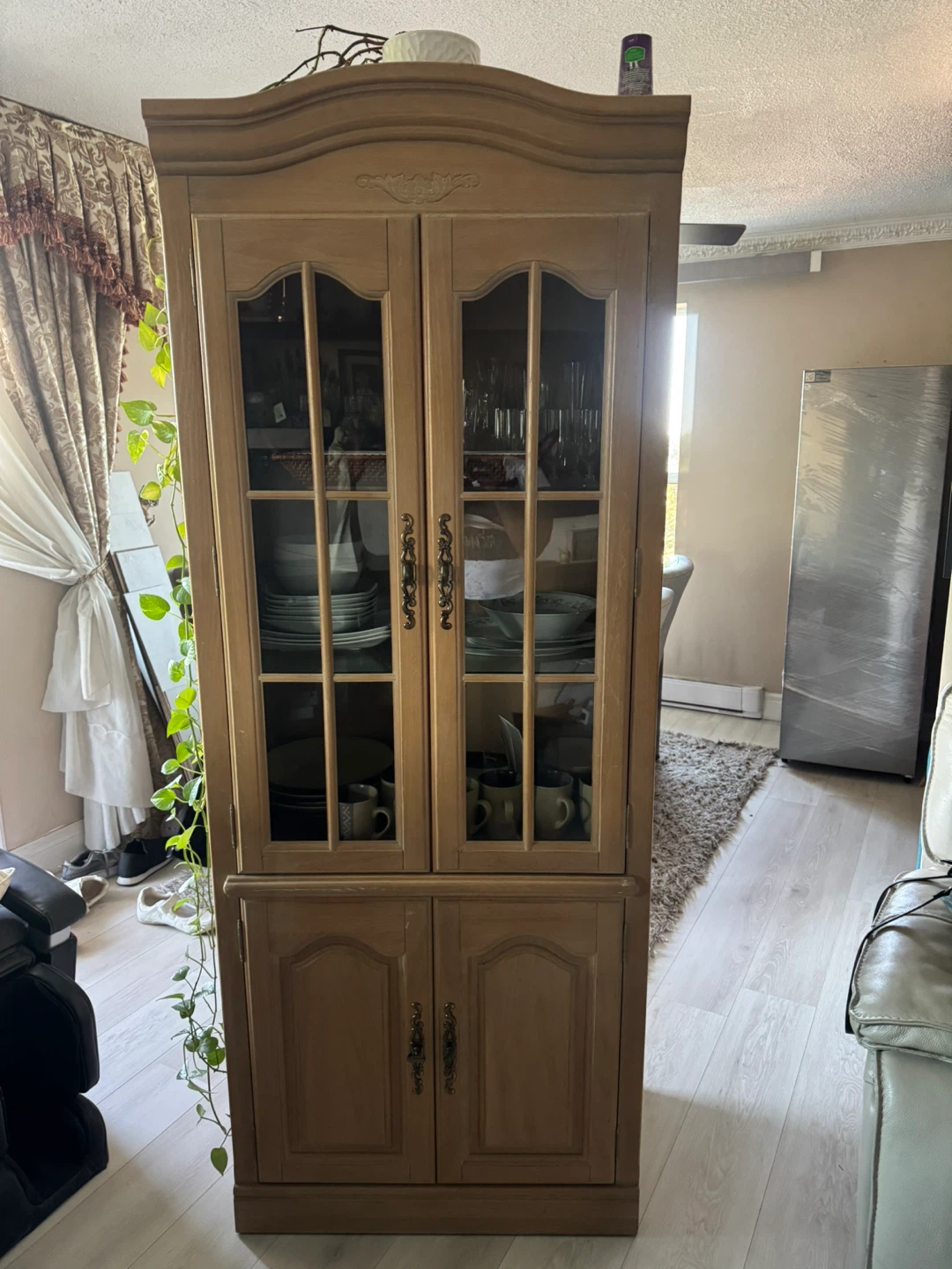 Wooden Display Cabinet with Glass Doors - photo 2
