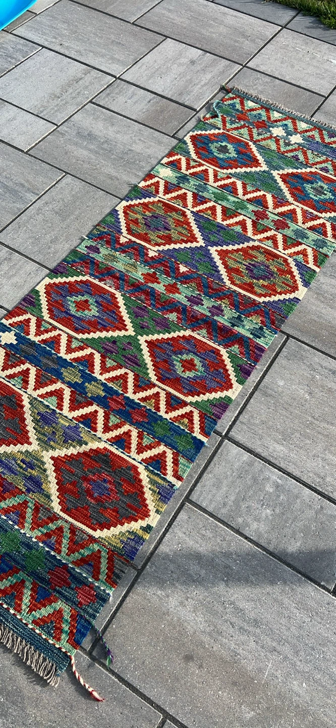 Colorful Geometric Handmade wool Runner - photo 3