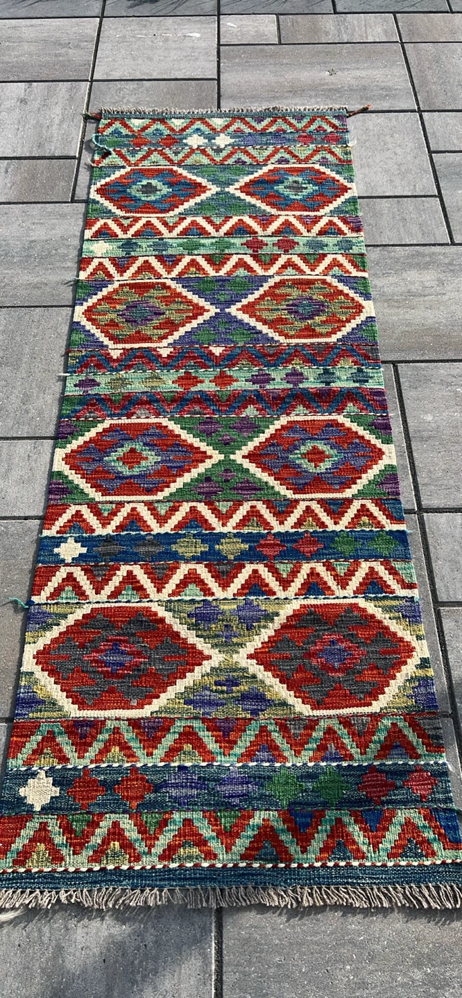 Colorful Geometric Handmade wool Runner - photo 4