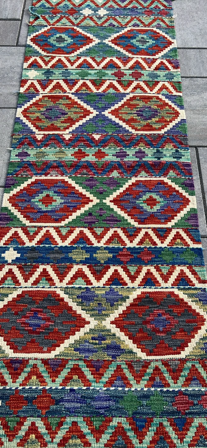 Colorful Geometric Handmade wool Runner - photo 5