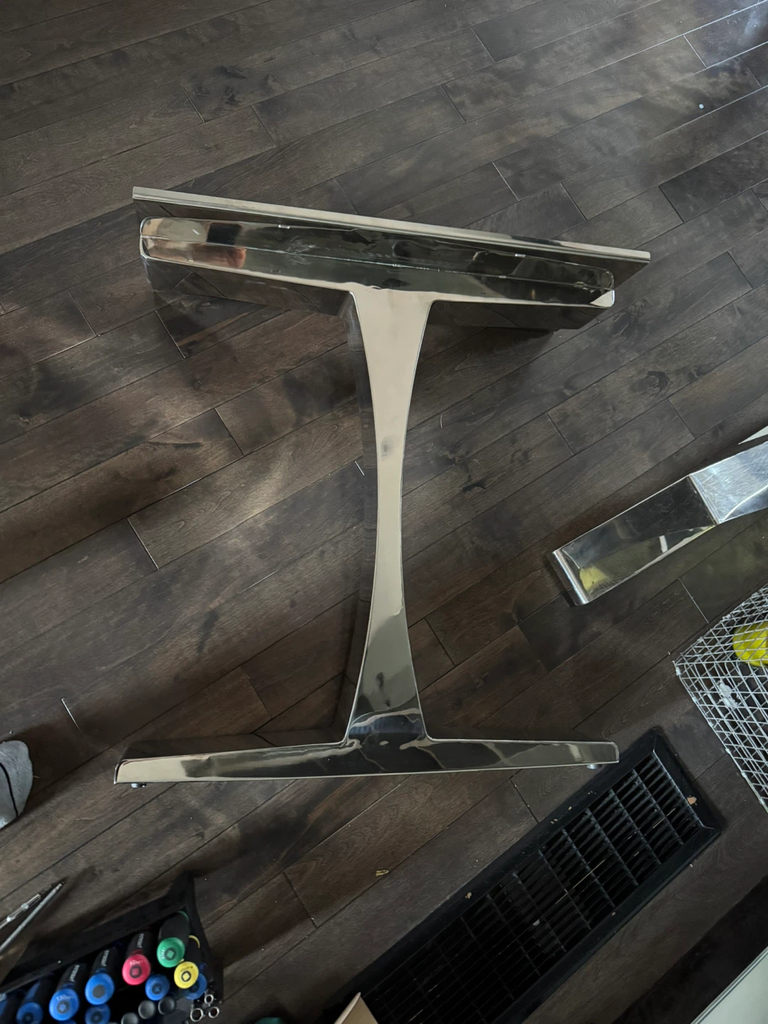 Chrome T-Leg Table Base/ or scrap metal - photo 3
