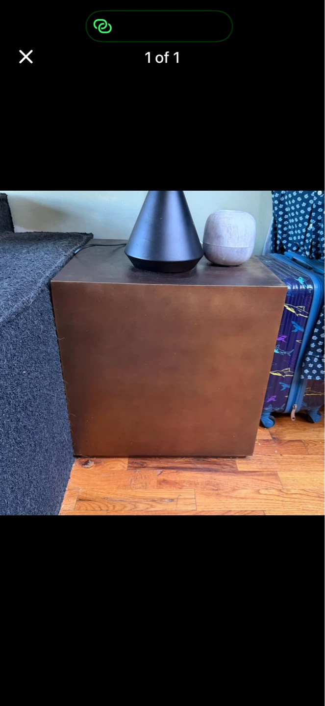 Brass Cube Side Table