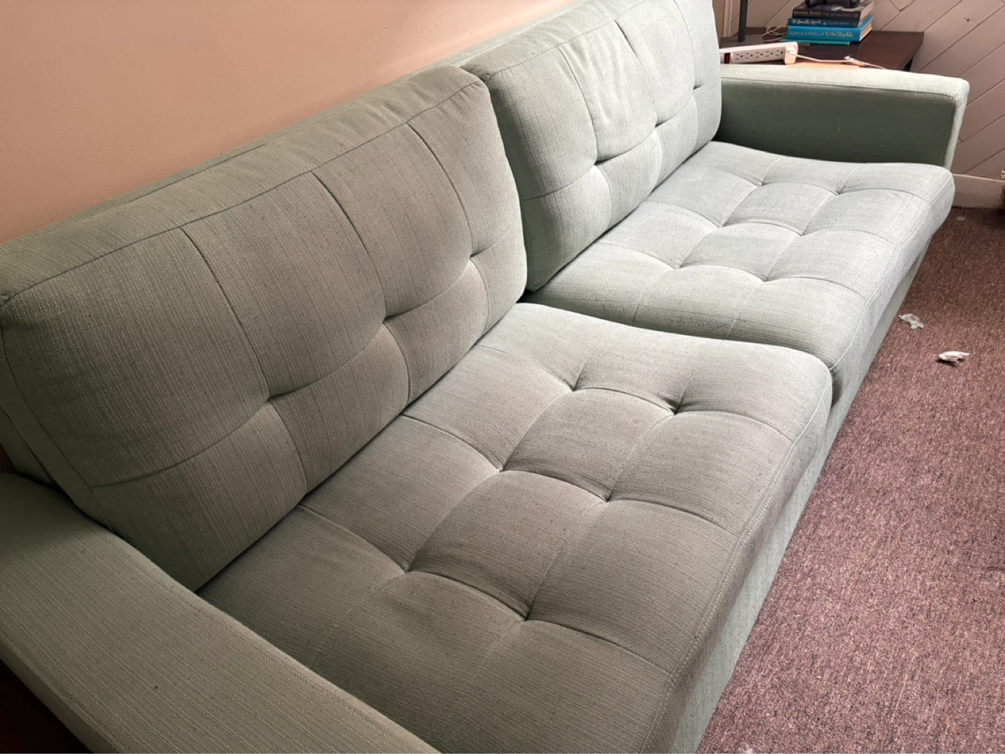 Green mint sofa and arm chair - photo 3
