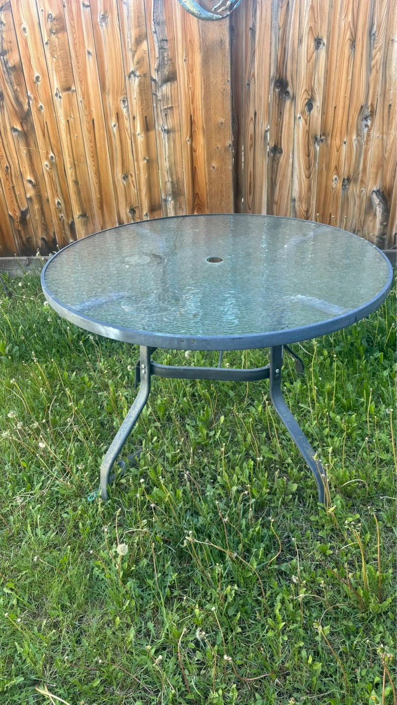 Glass Top Patio Table