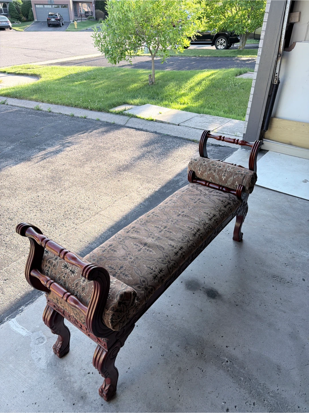 Upholstered Bench with Wooden Frame