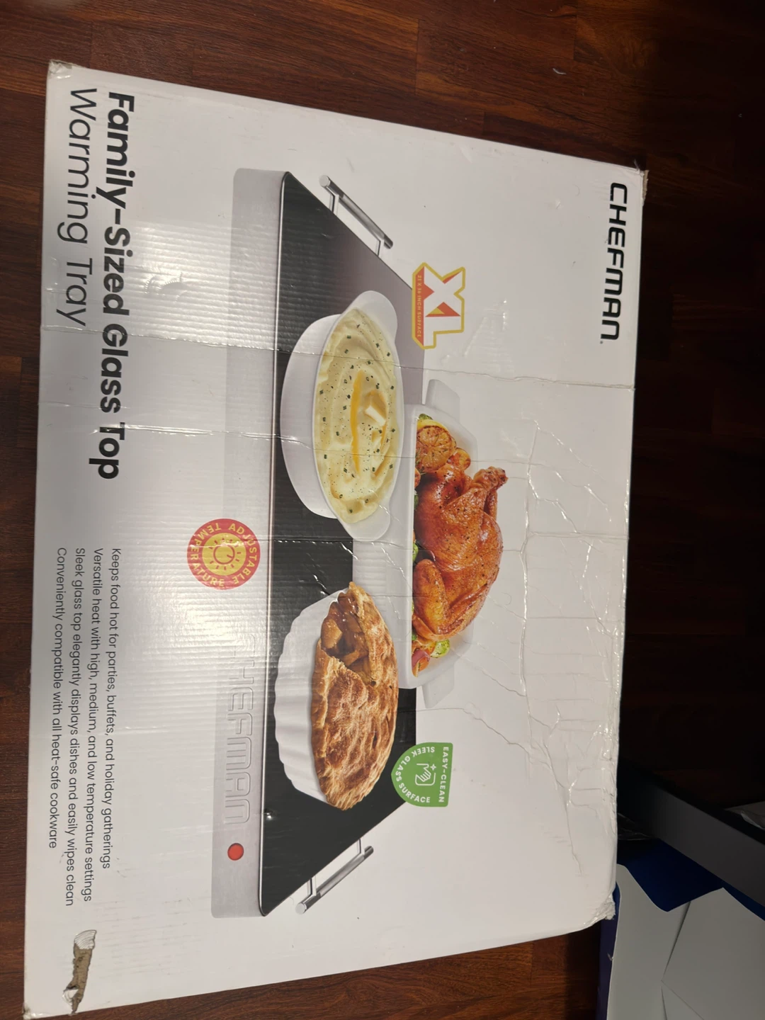 Chefman Family-Sized Glass Top Warming Tray