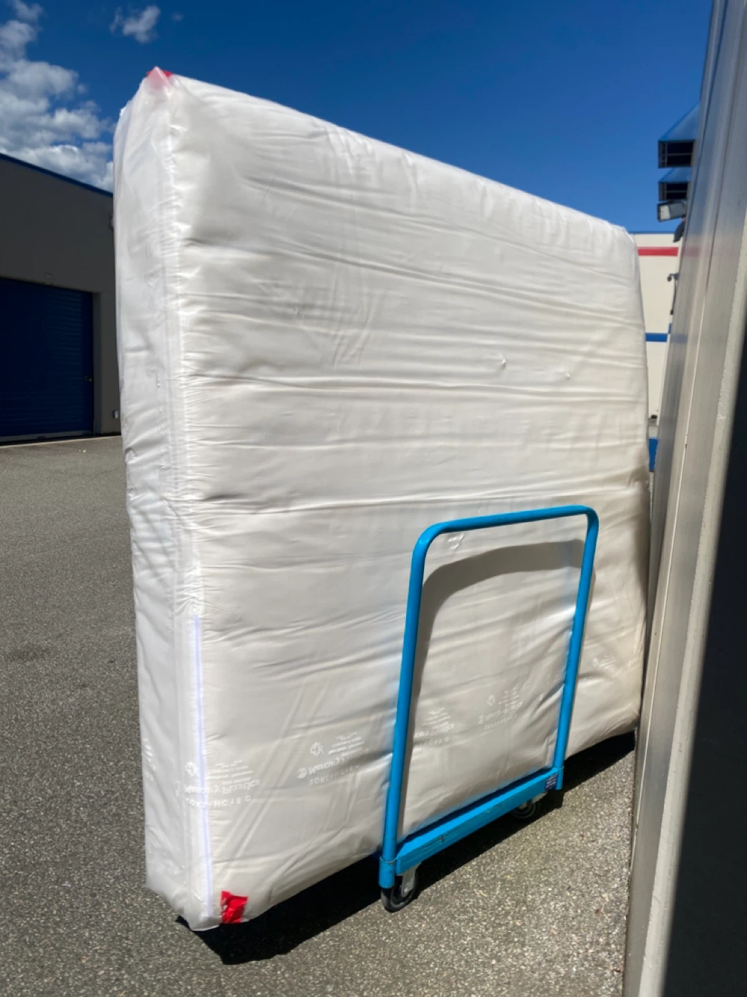King size bed with box spring and bed frame