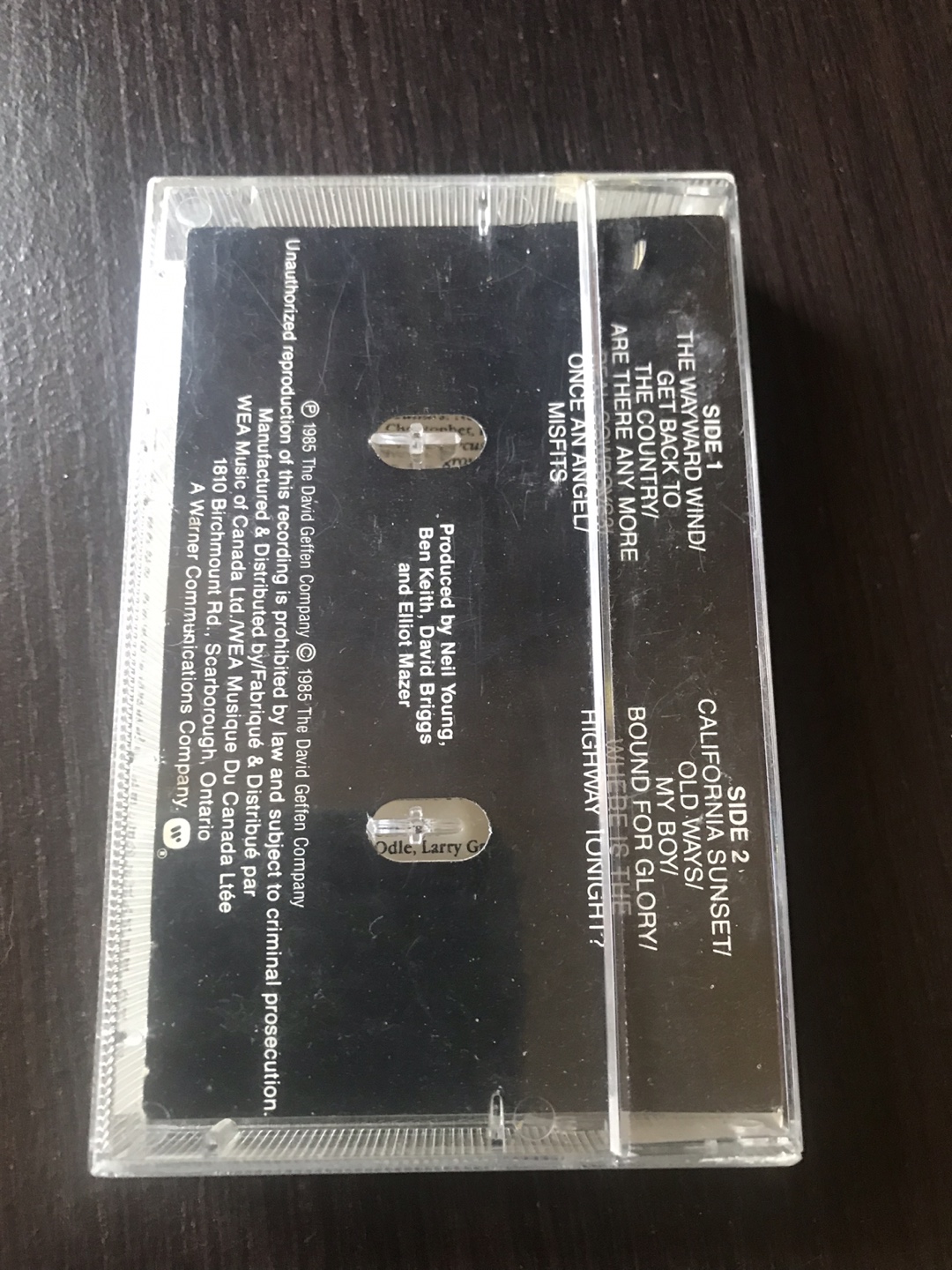 Neil Young Old Ways Cassette Tape - photo 2