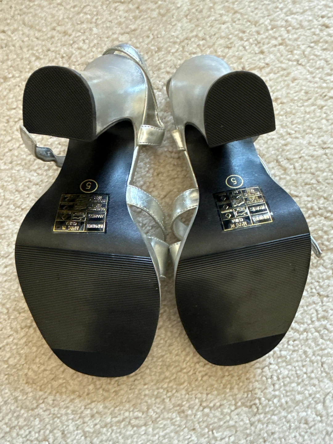 Silver Strappy Heels - Size 5 - photo 2