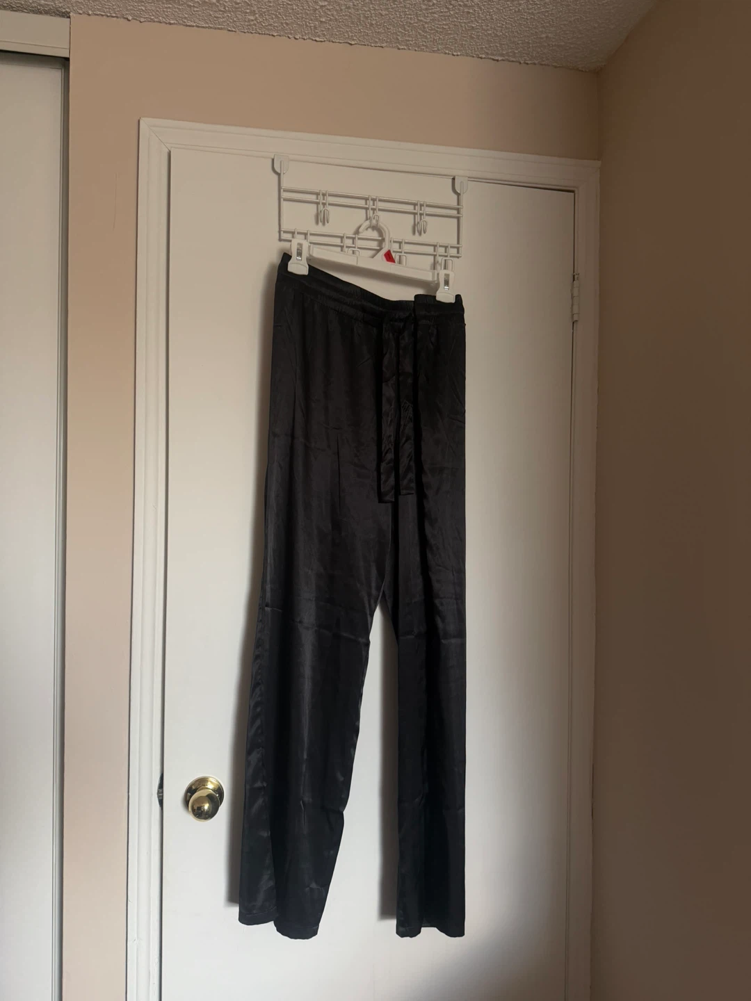Black Satin Pajama Pants