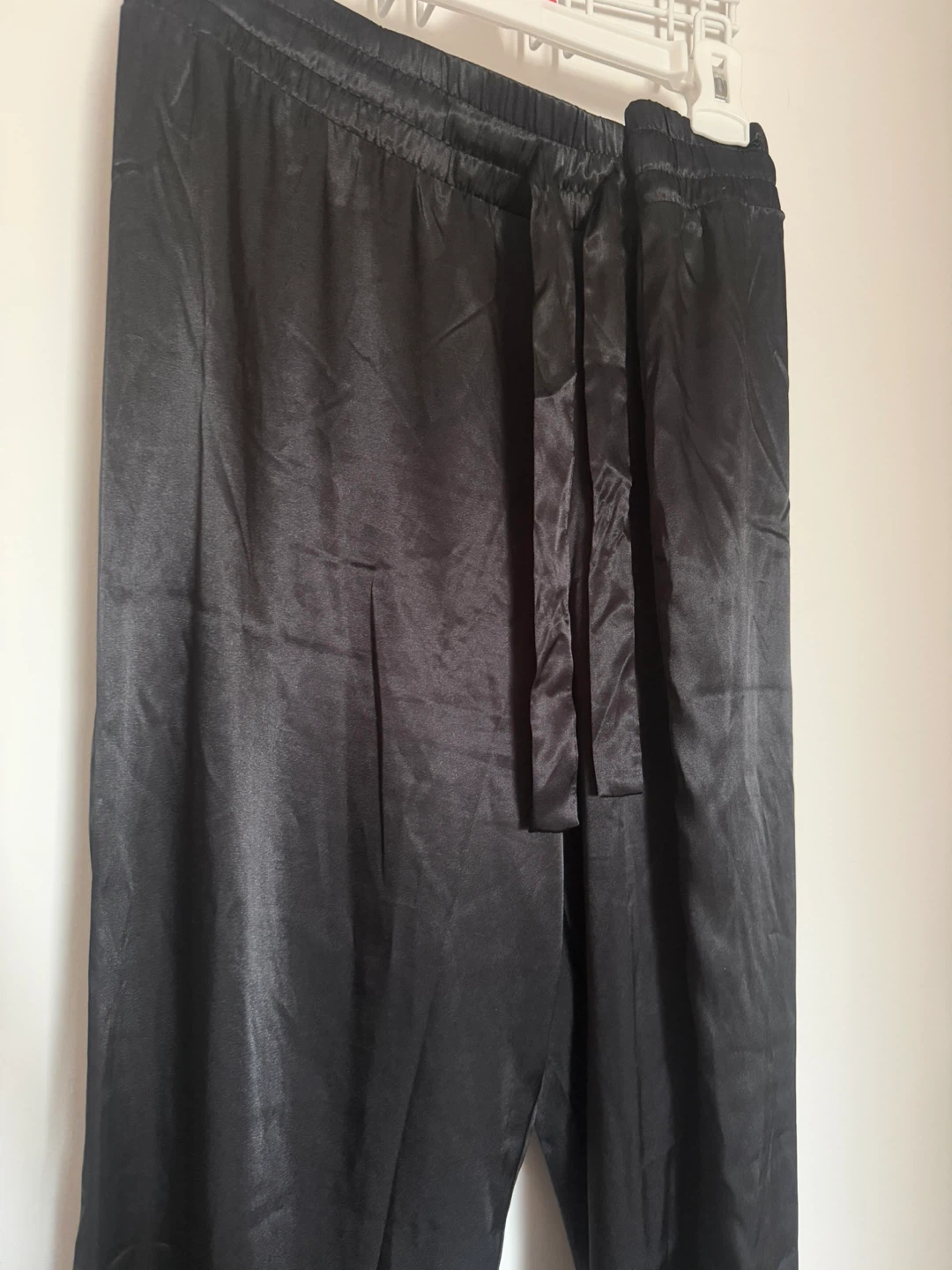 Black Satin Pajama Pants - photo 2