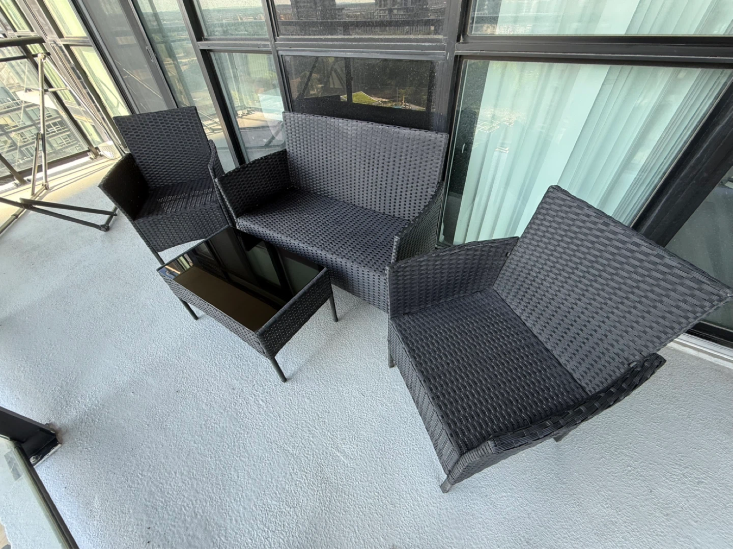 4-Piece Wicker Patio Set with Coffee Table - photo 3
