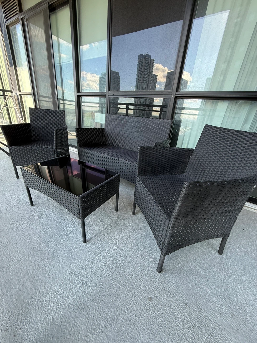 4-Piece Wicker Patio Set with Coffee Table - photo 2