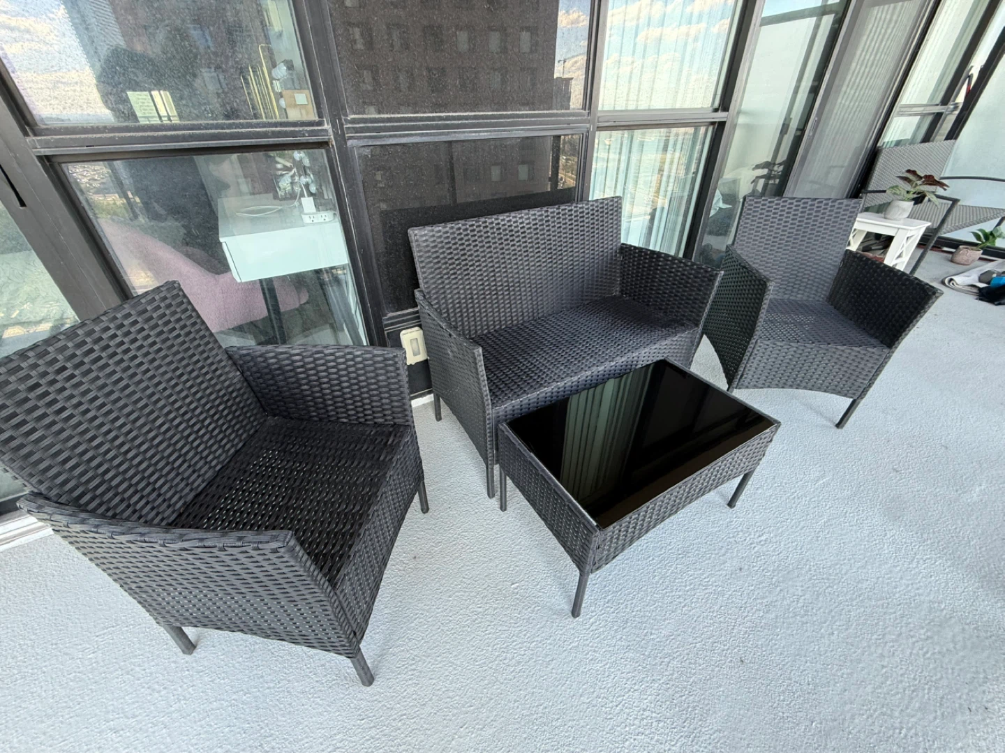 4-Piece Wicker Patio Set with Coffee Table