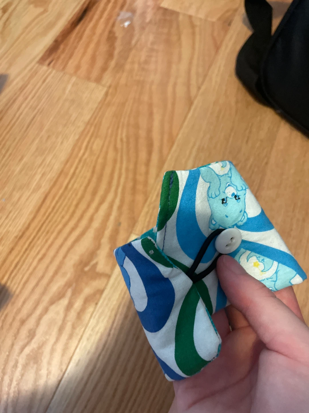 Fabric Pouch with Button Closure